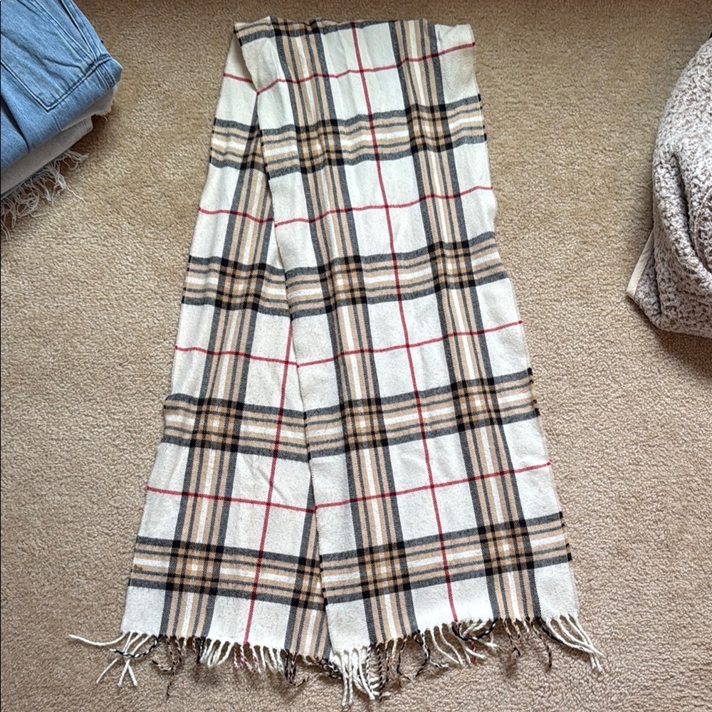 Unbranded Plaid Fringe Scarf